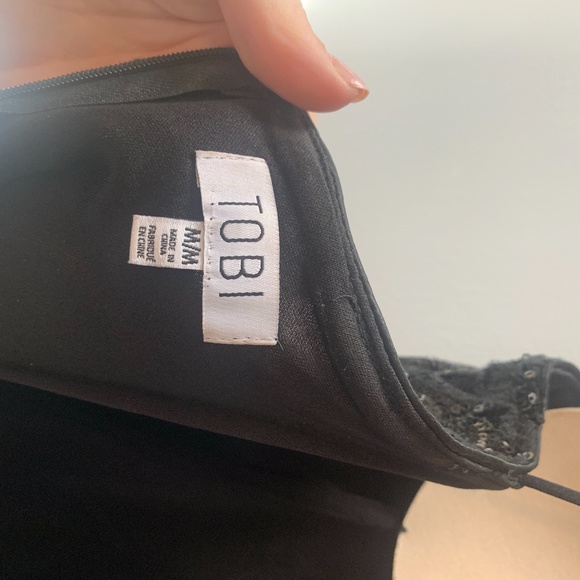 TOBI MINI BLACK SEQUINED DRESS - Picture 3 of 3